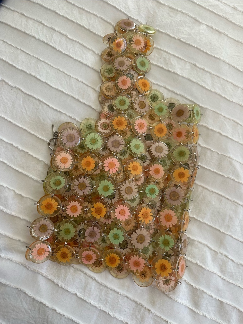 Dauphinette Neon Daisy Chainmaille Crop Top aso Hilary Duff Aso Blake Lively M - Picture 5 of 15